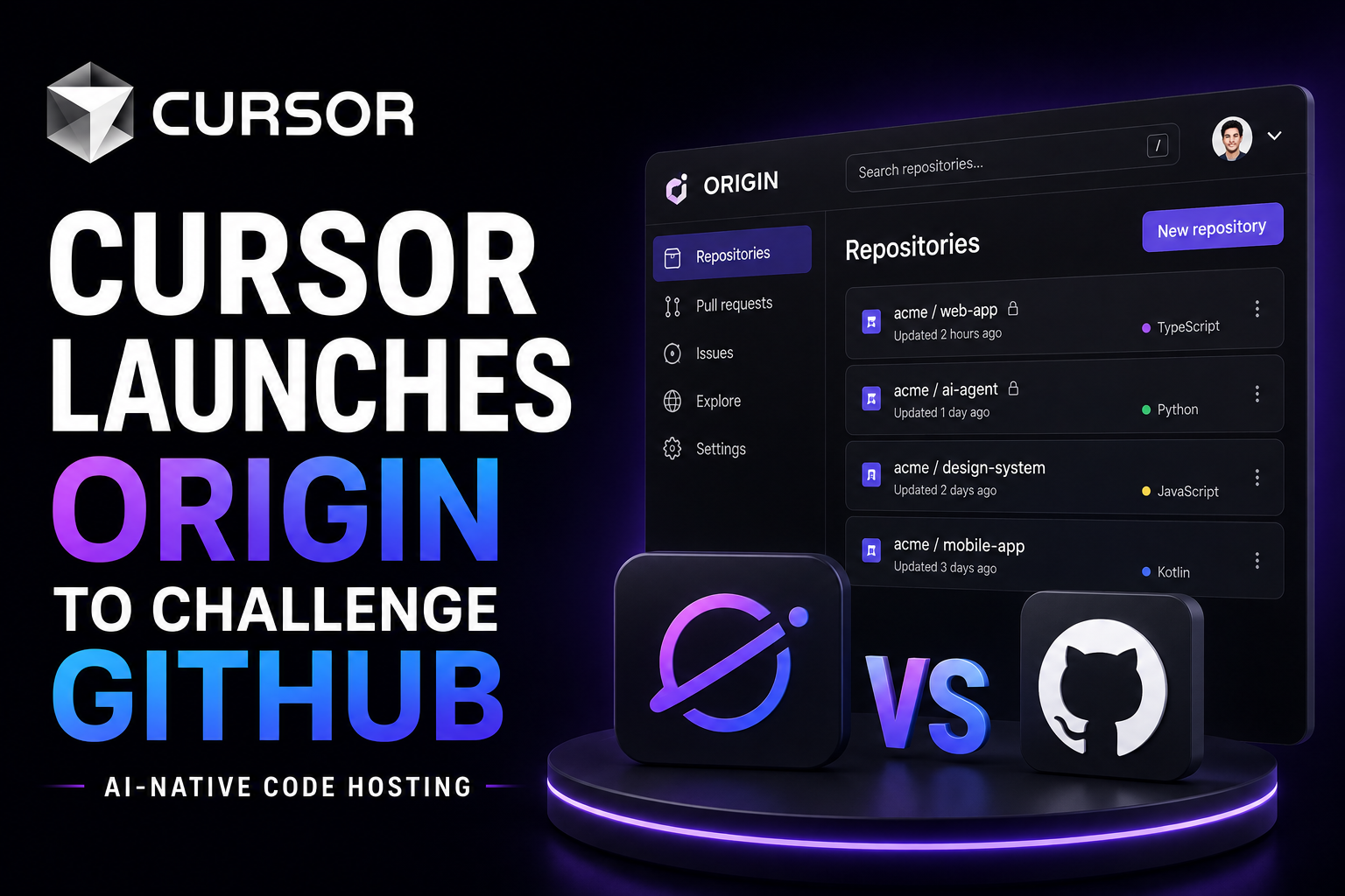 Cursor Origin AI-native code hosting platform challenging GitHub