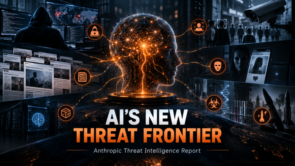 Anthropic AI threat intelligence report showing AI-powered cyberattacks, surveillance and misinformation