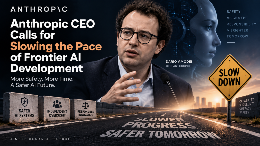 Anthropic CEO Dario Amodei calls for slowing frontier AI development over safety concerns
