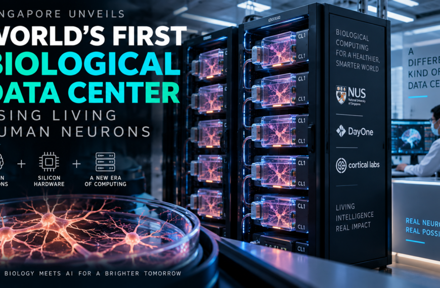 Biological data center using lab-grown human neurons and silicon computing technology in Singapore