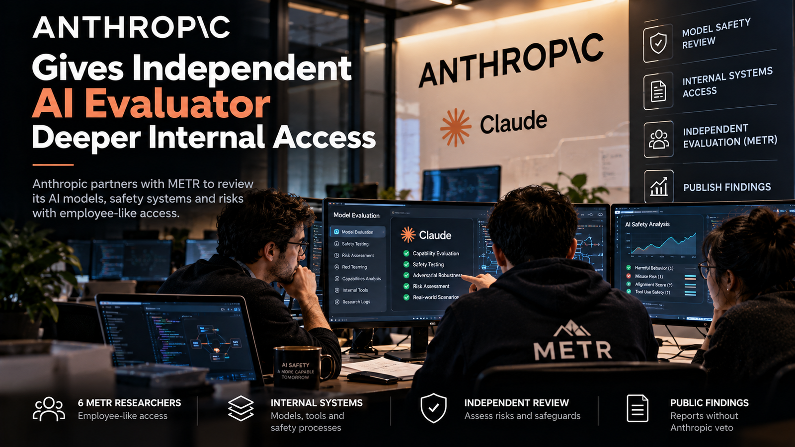 Anthropic gives METR researchers deeper internal access to evaluate Claude models and AI safety risks.