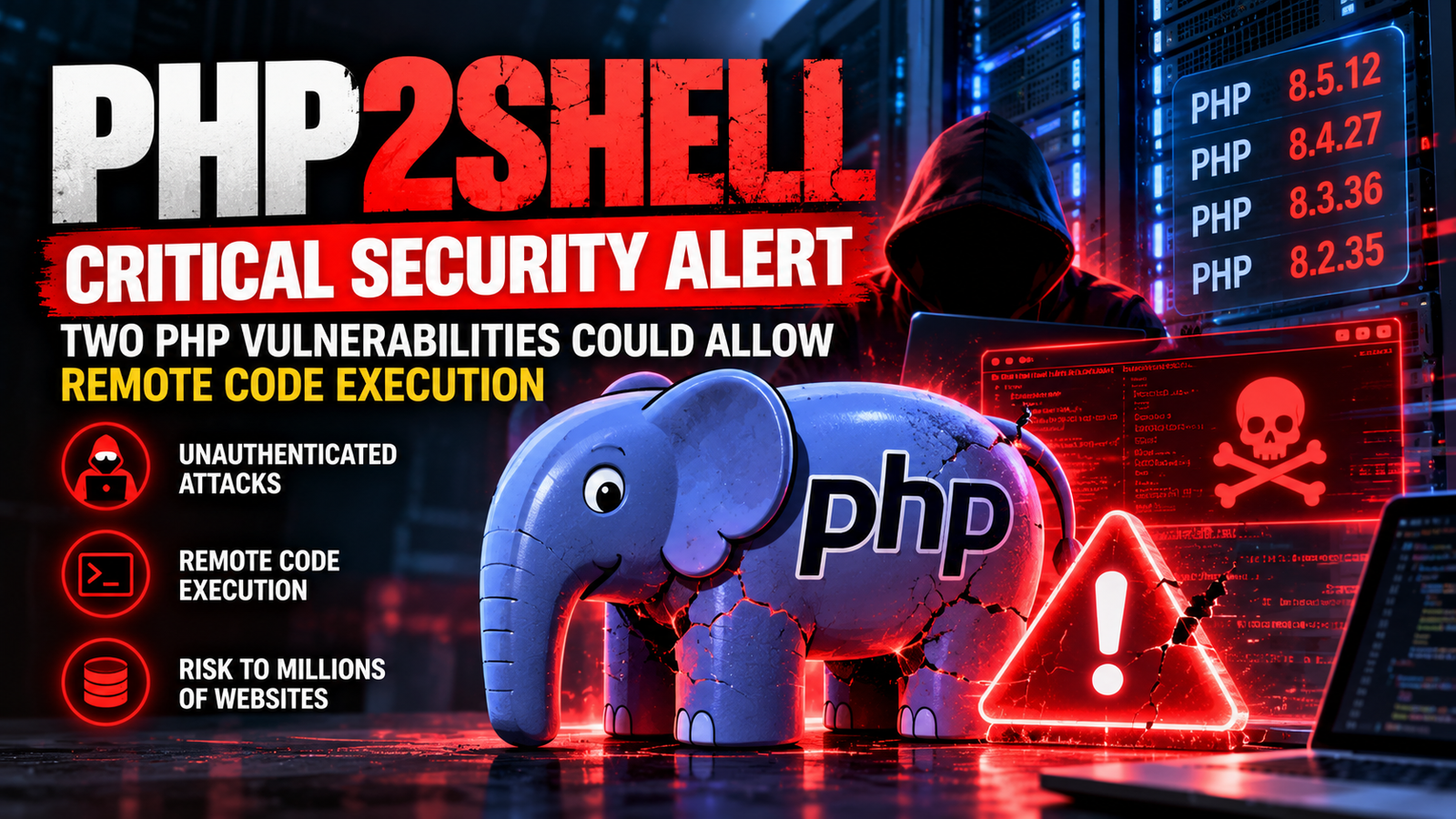 PHP2Shell critical PHP security vulnerabilities that could allow remote code execution on vulnerable web servers.